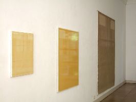 Charl van Ark, 'Spiegelbeeld', 2005, vernis op papier op doek, 0.60 x 0.50 m. 'Spiegelbeeld', 2004, vernis op papier op doek, 1.20 x 1 m. 'Lichtbeeld' ['Poetik des Raumes. 1998-2001, linnen, hout, licht (licht op linnen)'], 2.40 x 2 m.
PHŒBUS•Rotterdam