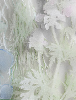 Esther Bruggink, 'Millefleurs' 2022, kleurpotlood en wit potlood op polyesterfilm,

uitgeknipt en in lagen vastgezet met steekjes borduurzijde en transparante kralen,

165 x 72 x 9 cm, detail
PHŒBUS•Rotterdam