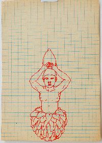 Bea Emsbach, tekeningen van haar afstudeerproject 1994, rode inkt / A5 papier. (1knd_ovl) UNICUM
PHŒBUS•Rotterdam