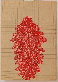 Bea Emsbach, tekeningen van haar afstudeerproject 1994, rode inkt / A5 papier. (troslingms) UNICUM
PHŒBUS•Rotterdam