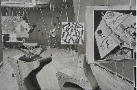 Johan van Oord, cartoon gewassen inkt - hoofdstuk 'Exhibitions', Peggy Guggenheim abstract gallery en Van Oord, 30 x 42 cm., 2022.
PHŒBUS•Rotterdam