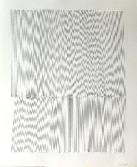 Kostana Banovic, z.t. 2007, met potlood betekend, geperforeerd papier, 40 x 33.5 cm. (uit zesdelige serie, met 1, 2, 3, 4, 8 en veel rijen perforaties en potloodstrepen - hier 2 rijen) 
PHŒBUS•Rotterdam