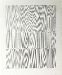 Kostana Banovic, z.t. 2007, met potlood betekend, geperforeerd papier, 40 x 33.5 cm. (uit zesdelige serie, met 1, 2, 3, 4, 8 en veel rijen perforaties en potloodstrepen - hier 4 rijen)
PHŒBUS•Rotterdam