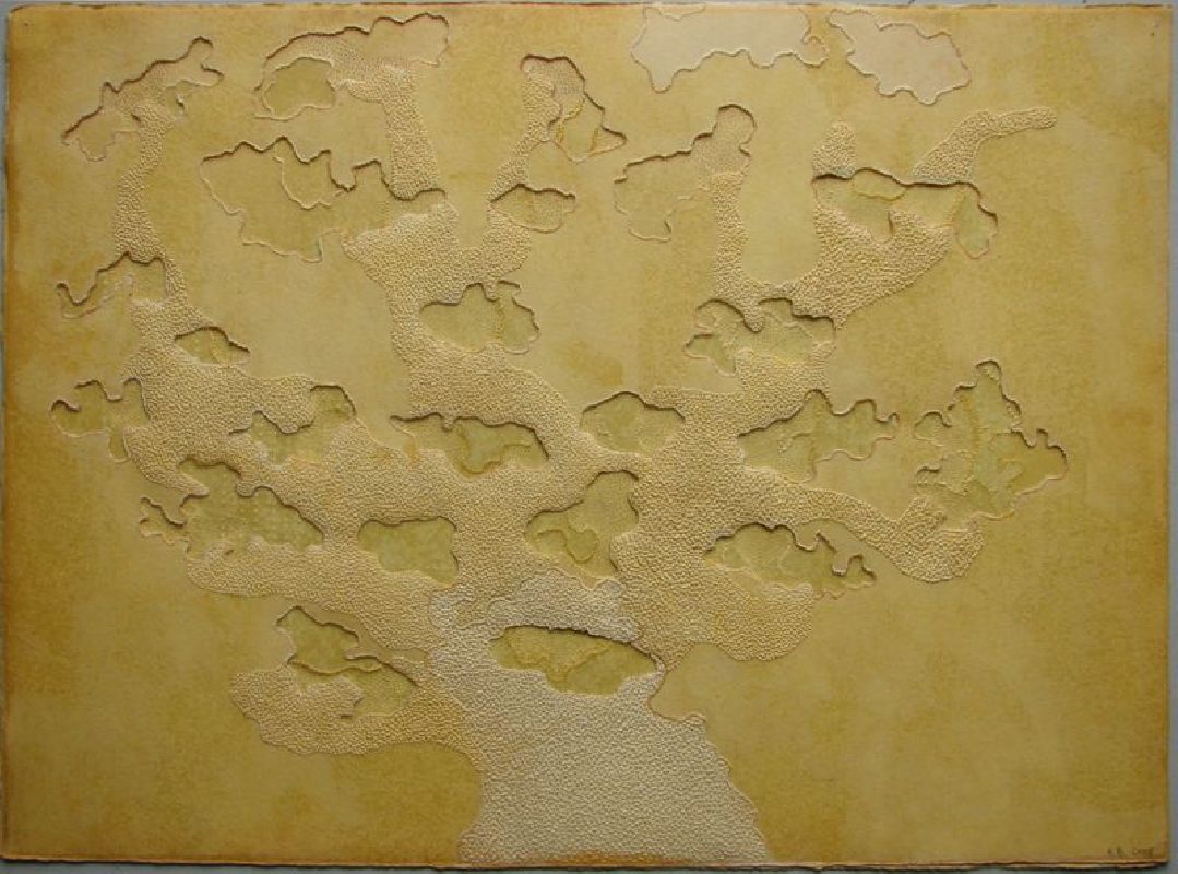 Kostana Banovic, z.t. 2005, olie, geperforeerd dubbelgevouwen papier, zichtbaar

38 x 53 cm.
PHŒBUS•Rotterdam