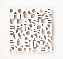 Simon Benson, ''Do You Still Fall Asleep In One World And Wake Up In Another'', 2009, wandobject, mdf / gesso, 32,5 x 32,5 cm.
PHŒBUS•Rotterdam
