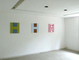 Tineke Bouma, z.t. 1999-2000, latex, acryl, olie/doek, 3 maal 55 x48 cm. [HÂ¹s] - deelname 2008 aan de expositie over 'taal en beeldendekunst'
PHŒBUS•Rotterdam