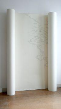 Piet Dirkx, teksttekening op papierrol, 2010, potlood, h. 2.65 m.
PHŒBUS•Rotterdam
