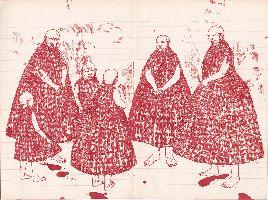 Bea Emsbach, uit de expositie ''NÃ¤hrkleid' 2007: tekeningen A3 in rode inkt op papier
PHŒBUS•Rotterdam