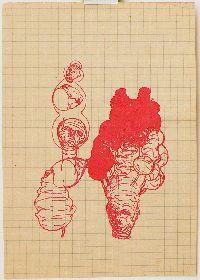 Bea Emsbach, tekeningen van haar afstudeerproject 1994, rode inkt / A5 papier. (hfdninschalen) UNICUM
PHŒBUS•Rotterdam