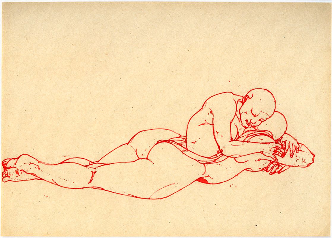 Bea Emsbach, 'Haushaut', 2009, tekening rode inkt, A4
PHŒBUS•Rotterdam