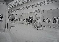 Johan van Oord, 'International Exhibition of Modern Art, Brooklyn Museum New York',

cartoon: gewassen tekening in aquarel en potlood op papier, 30.5 x 41.9 cm.
PHŒBUS•Rotterdam