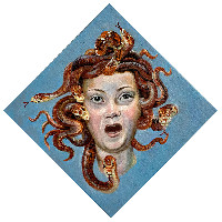 Helma Pantus, Medusa II, 2019, olieverf op linnen, 77 x 77 cm (Greta Thunberg als Medusa)
PHŒBUS•Rotterdam