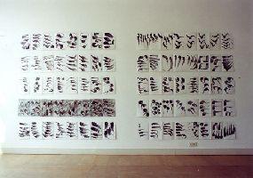 Eva-Maria Schön, 10 leporello's, 2000, inkt/papier, 0.35 x 2 m., 7 vouwen.
PHŒBUS•Rotterdam